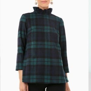 NWT Tuckernuck Faye blouse black watch plaid L